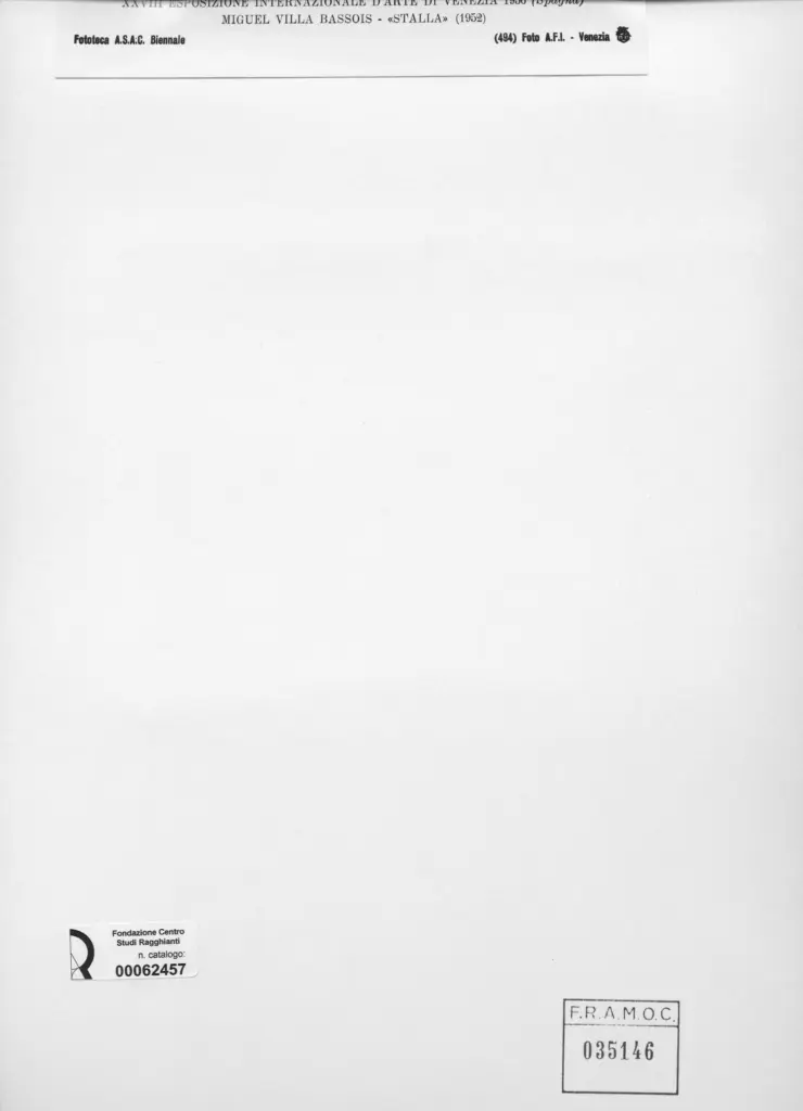 A.F.I. Agenzia Fotografica Industriale , Villa Bassois, Miguel - sec. XX - Stalla , retro