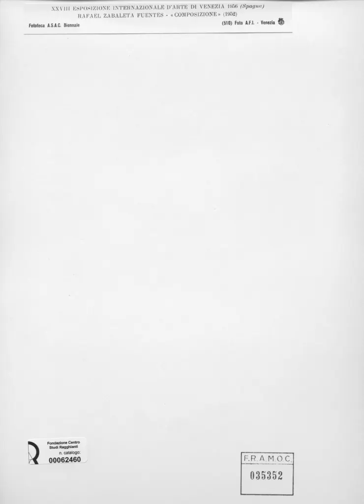A.F.I. Agenzia Fotografica Industriale , Zabaleta, Rafael - sec. XX - Composizione , retro