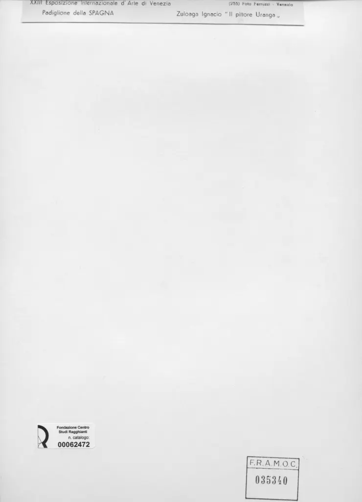 Fotografia Ferruzzi , Zuloaga, Ignacio - sec. XX - Il pittore Uranga , retro