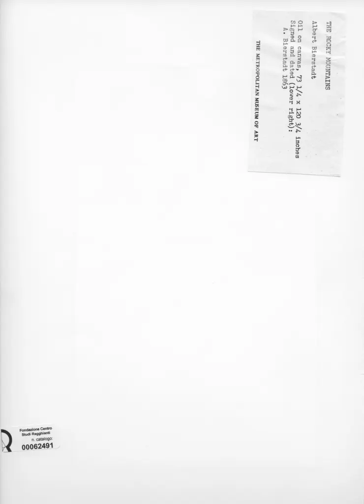 Anonimo , Bierstadt, Albert - sec. XIX - The Rocky Mountains , retro