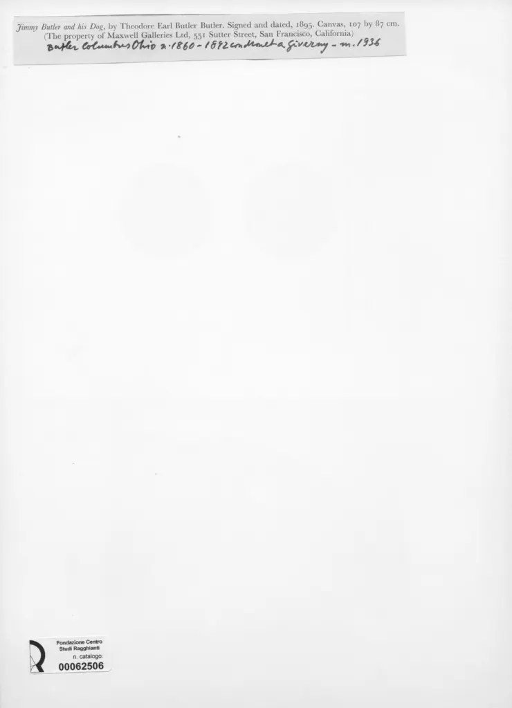 Anonimo , Butler, Theodore Earl - sec. XIX - Jimmy Butler and his Dog , retro