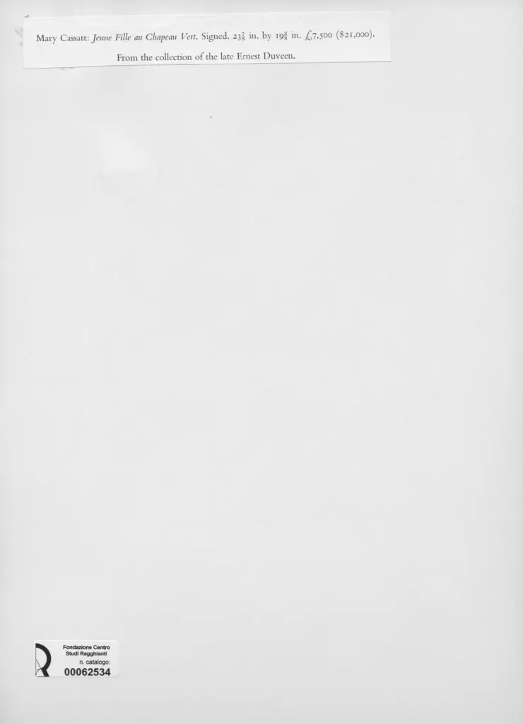 Anonimo , Cassatt, Mary , retro