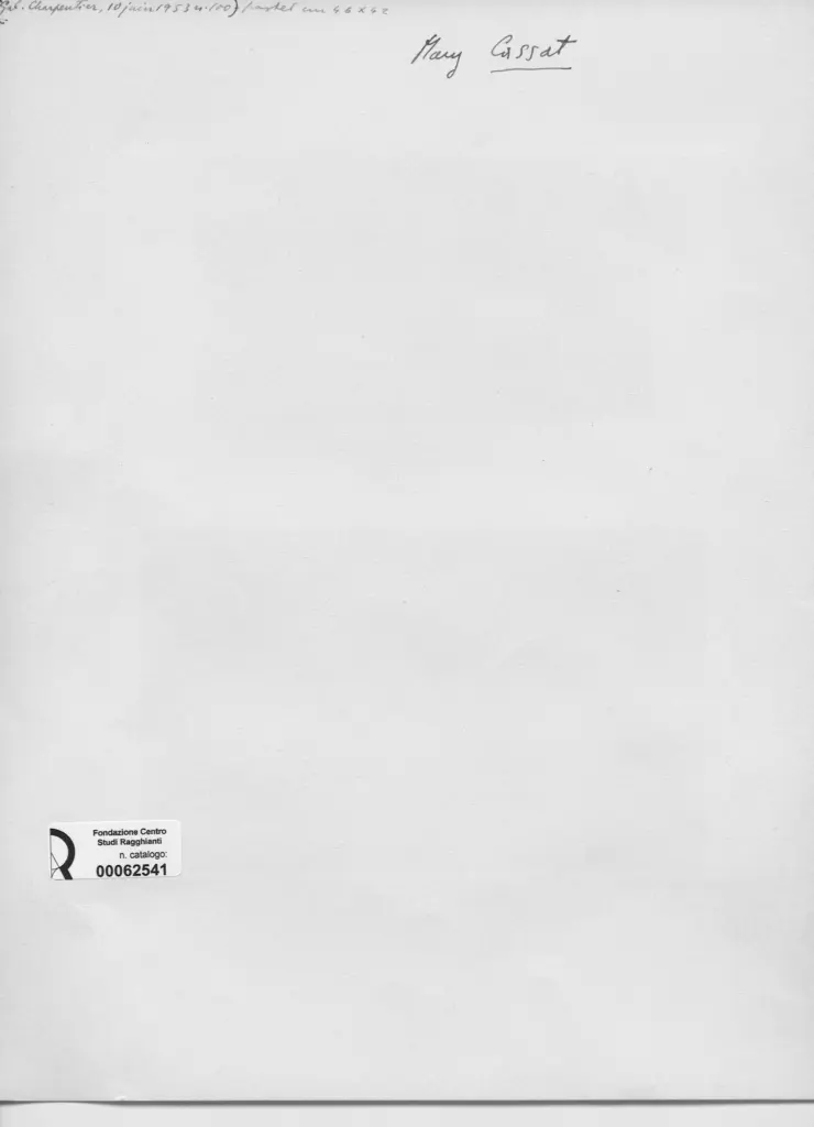 Anonimo , Cassatt, Mary - sec. XIV - Ritratto , retro