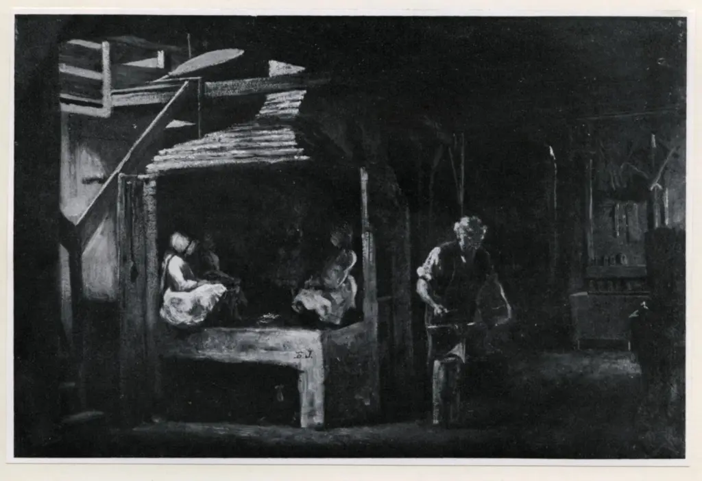 Anonimo , Eastman, Johnson - sec. XIX - Scena di famiglia , fronte