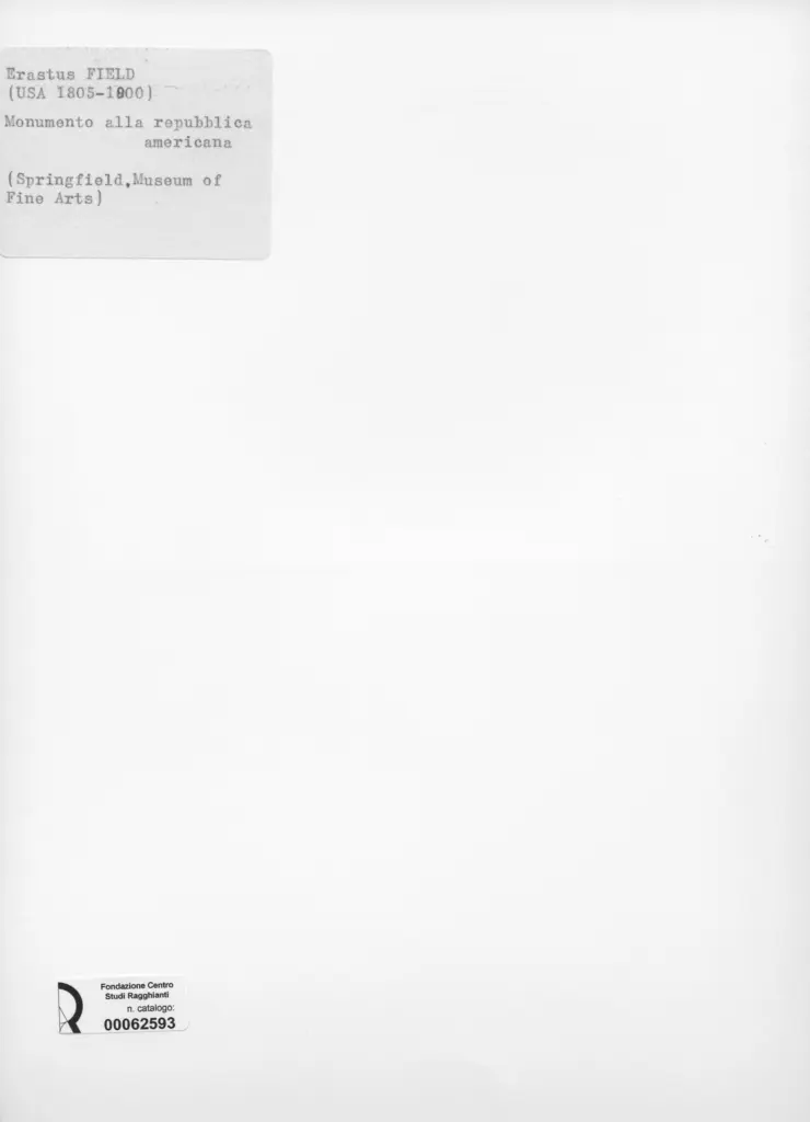 Anonimo , Field, Erastus - sec. XIX - Monumento alla repubblica americana , retro