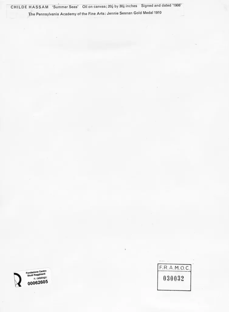 Anonimo , Hassam, Childe - sec. XX - Summer sea , retro