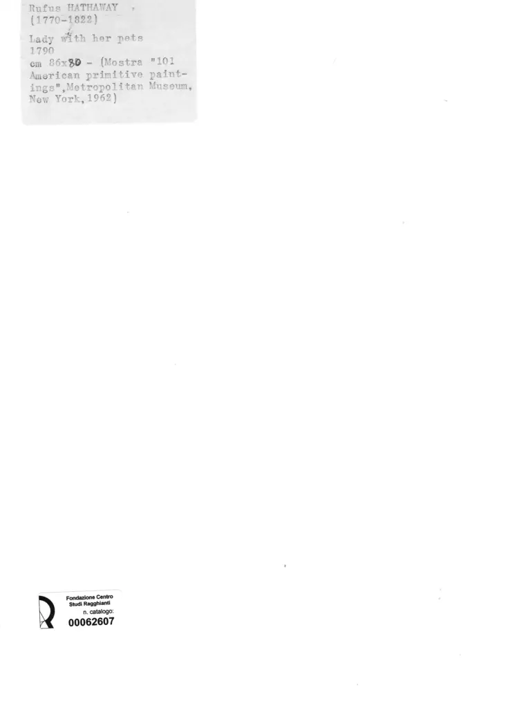 Anonimo , Hathaway, Rufus - sec. XVIII - Lady with her pets , retro