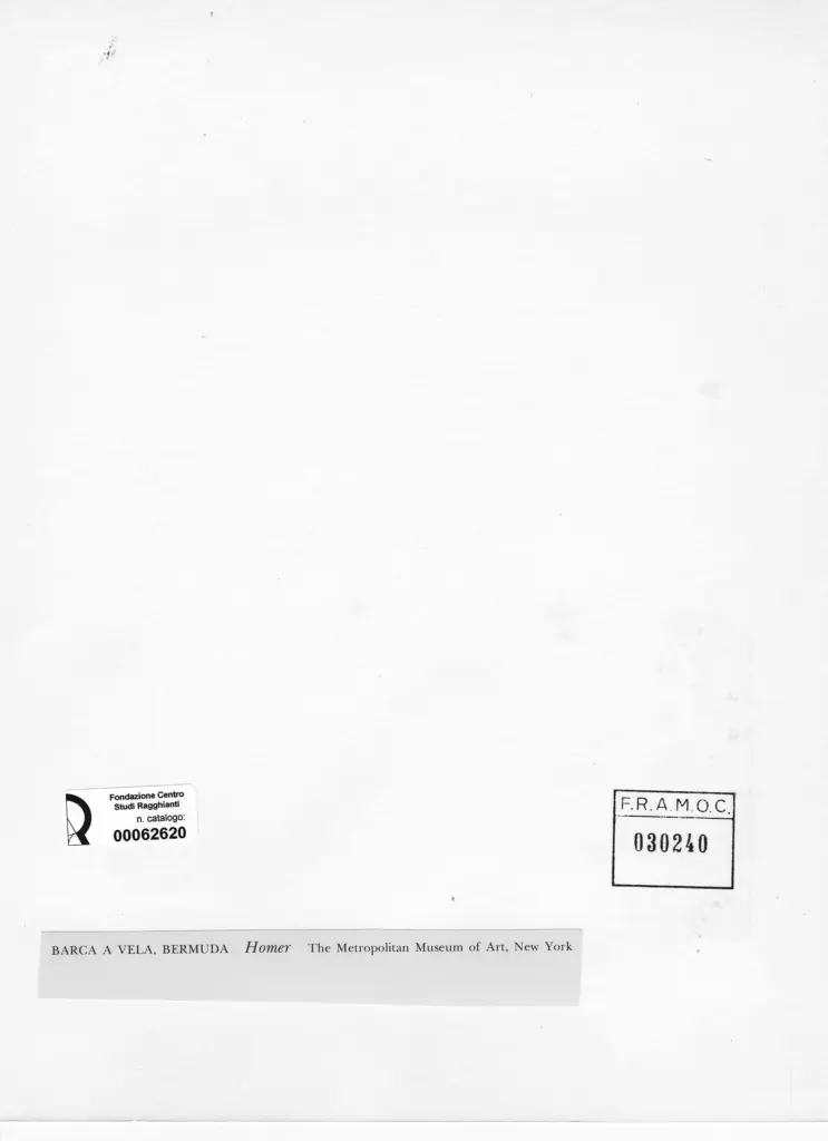 Anonimo , Homer, Winslow - sec. XIX - Barca a vela, Bermuda , retro