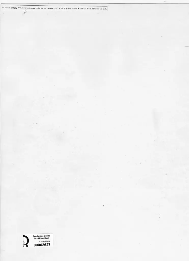 Anonimo , Homer, Winslow - sec. XIX - Weaning the calf , retro