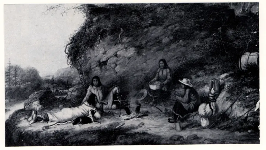 Anonimo , Krieghoff, Cornelius - sec. XIX - An Indian Encampment above et a River , fronte