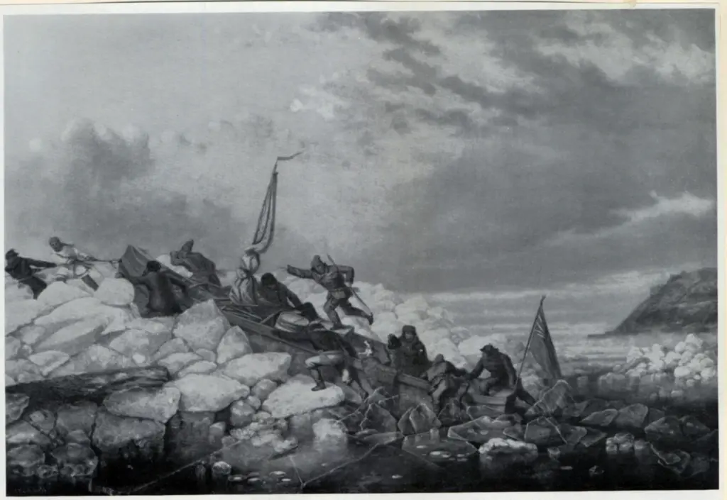 Anonimo , Krieghoff, Cornelius - sec. XIX - The Royal Mail crossing teh ice from Quebec to Levis