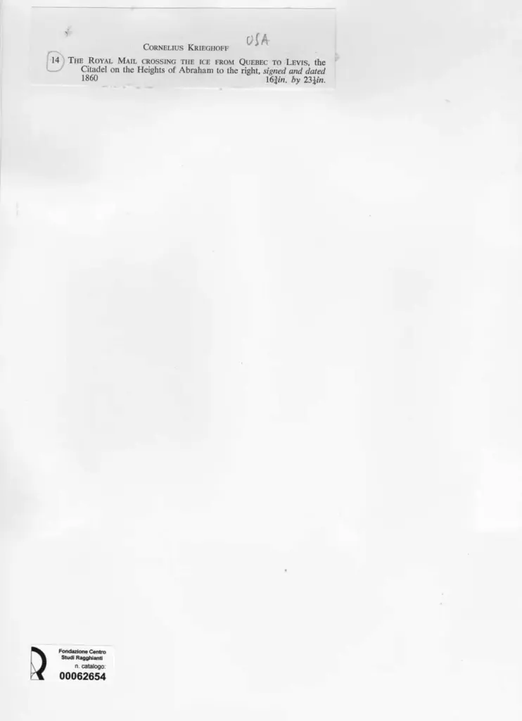 Anonimo , Krieghoff, Cornelius - sec. XIX - The Royal Mail crossing teh ice from Quebec to Levis , retro