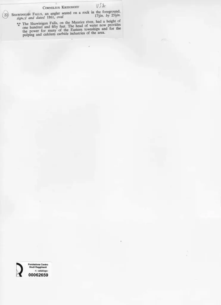 Anonimo , Krieghoff, Cornelius - sec. XIX - Shawinigan Falls , retro
