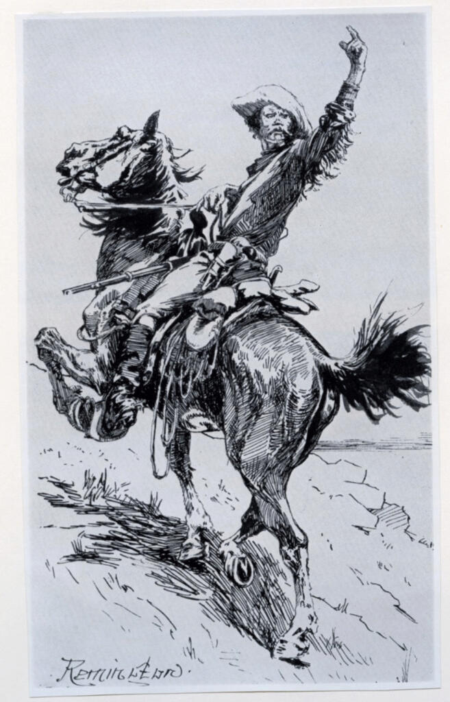 Anonimo , Remington, Frederick - sec. XIX - A Cowboy on Horseback , fronte