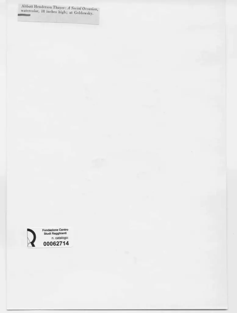 Anonimo , Thayer, Abbott Henderson - sec. XIX/ XX - A Social Occasion , retro