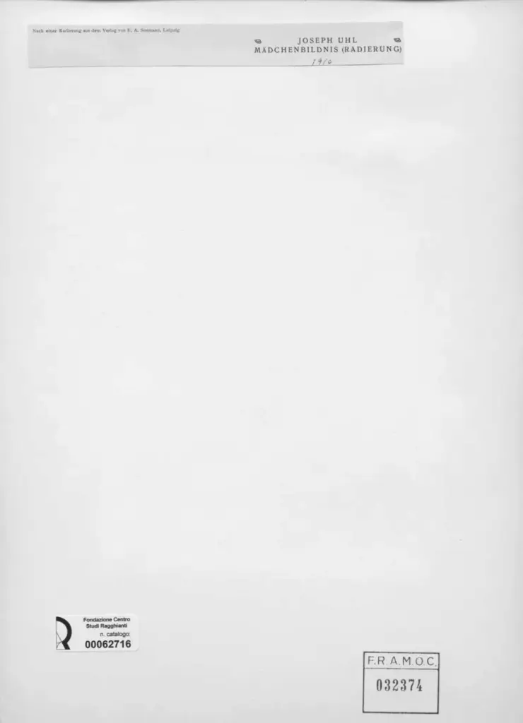 Anonimo , Uhl, Joseph - sec. XIX/ XX - Ritratto , retro