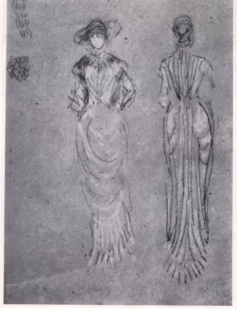 Anonimo , NcNeil Whistler, James Abbott - sec. XIX - Studio per un ritratto di Mrs. F. R. Leyland , fronte
