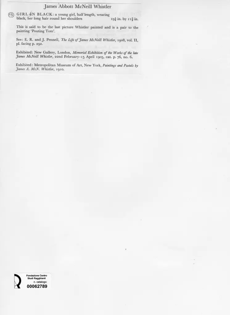 Anonimo , NcNeil Whistler, James Abbott , retro