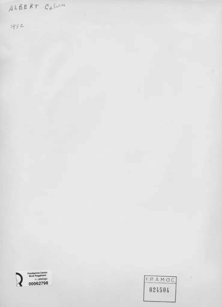 Anonimo , Albert, Calvin - sec. XX - Composizione , retro