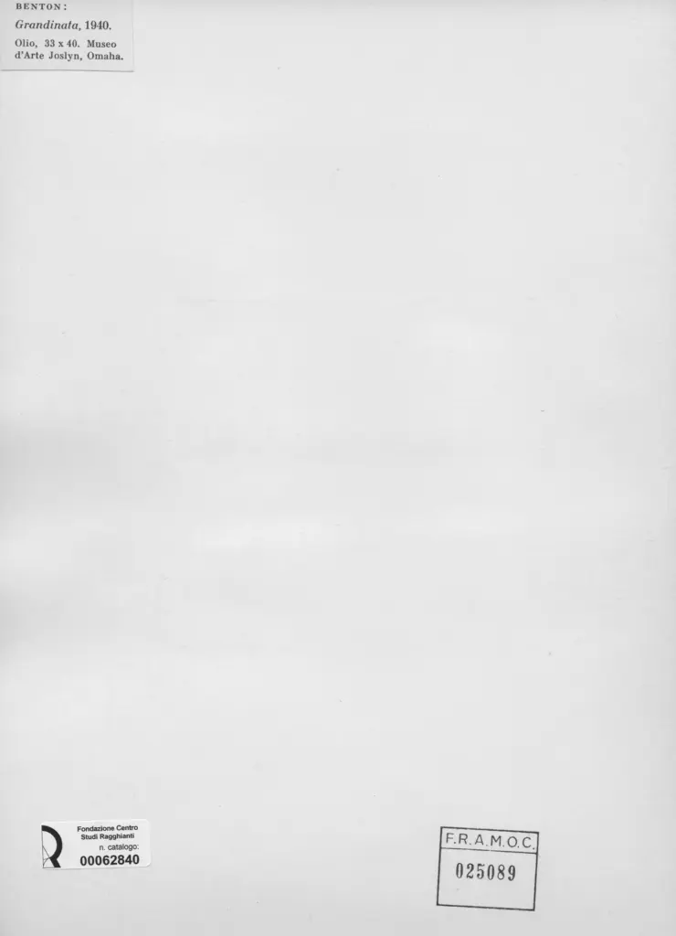 Anonimo , Benton, Thomas Hart - sec. XX - Grandinata , retro