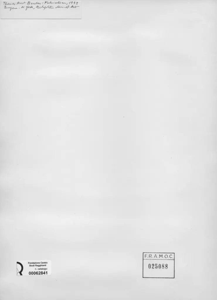 Anonimo , Benton, Thomas Hart - sec. XX - Falciatura , retro