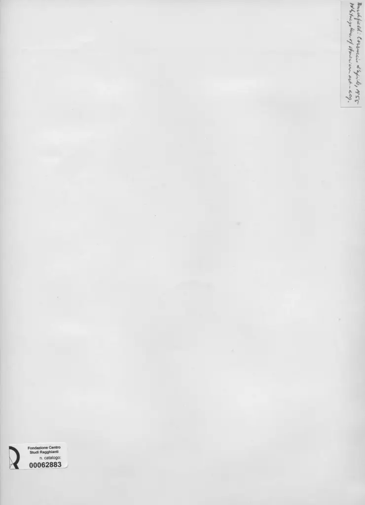 Anonimo , Burchfield, Charles - sec. XX - Corruccio d'aprile , retro