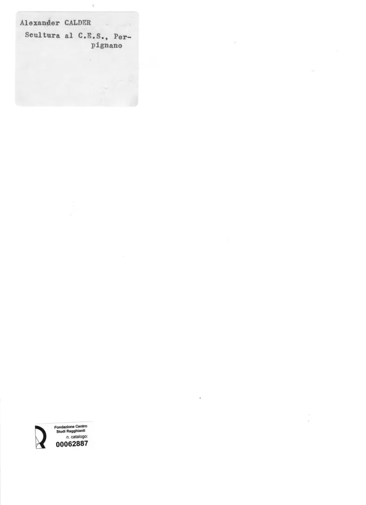 Anonimo , Calder, Alexander - sec. XX - Composizione , retro