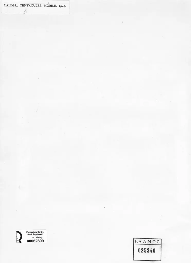 Anonimo , Calder, Alexander - sec. XX - Tentacules Mobile , retro