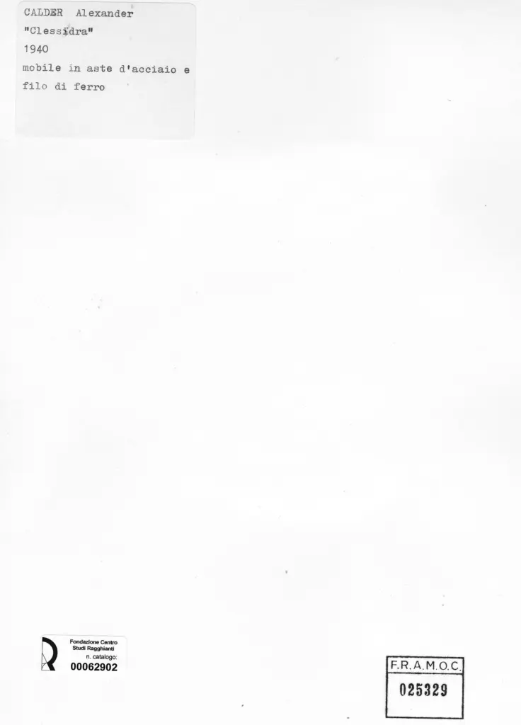 Anonimo , Calder, Alexander - sec. XX - Clessidra , retro