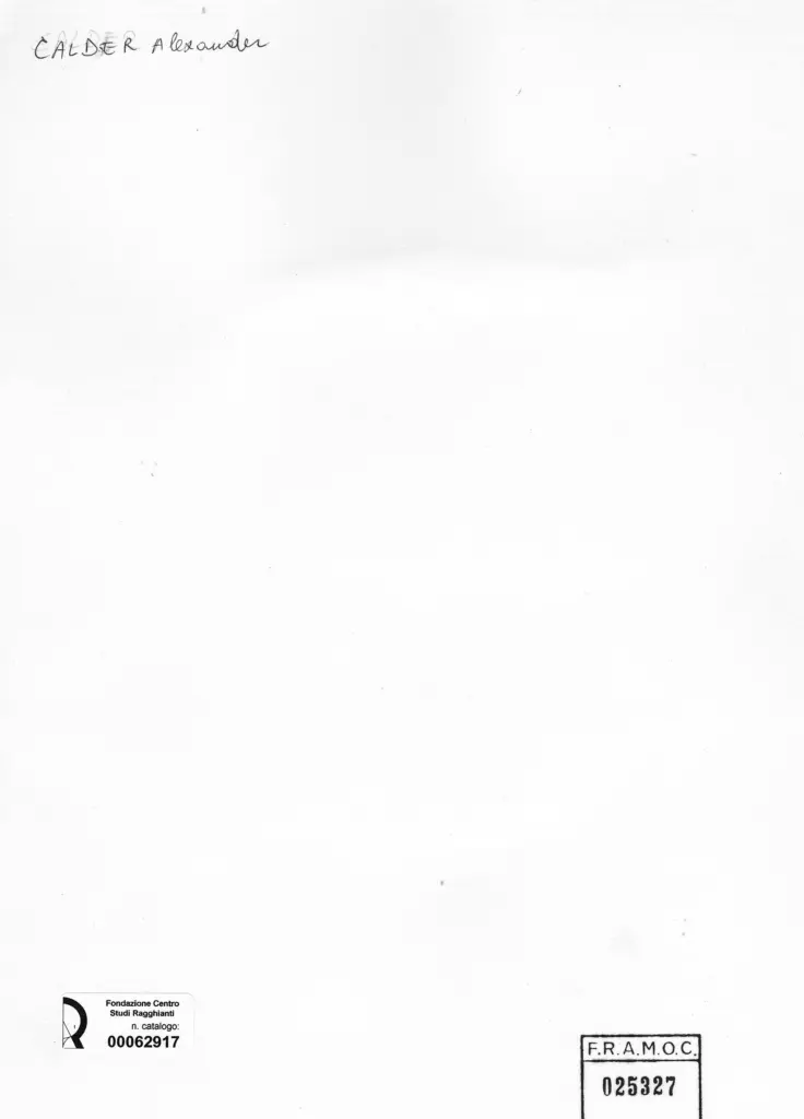 Anonimo , Calder, Alexander - sec. XX - Albero , retro