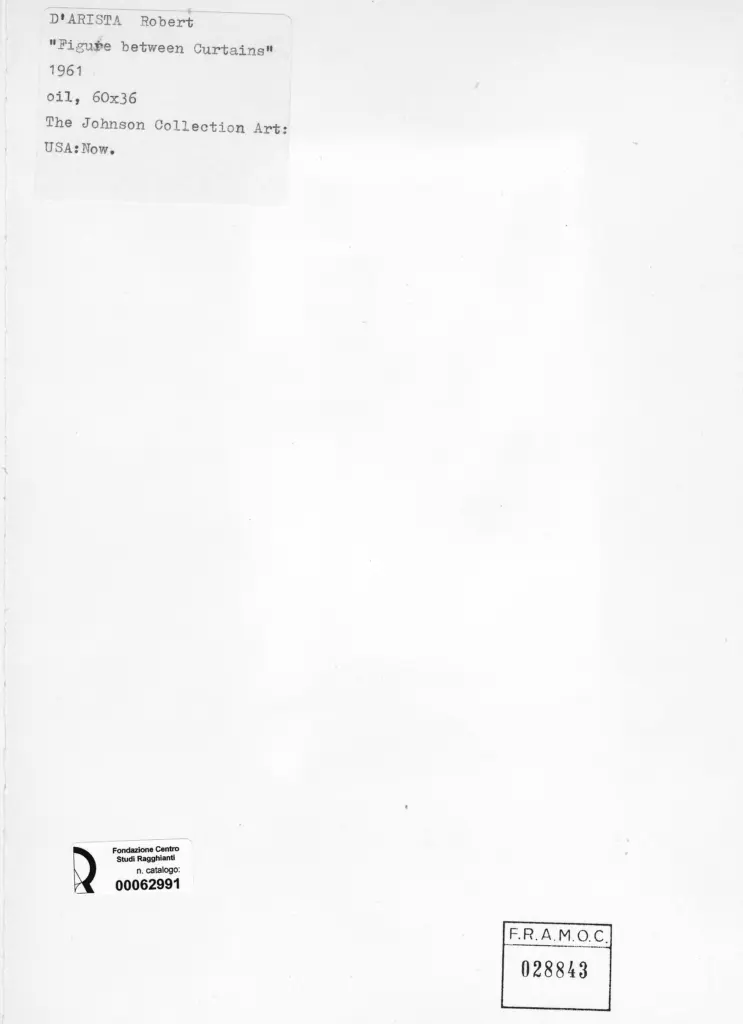 Anonimo , D'Arista, Robert - sec. XX - Figure between curtains , retro