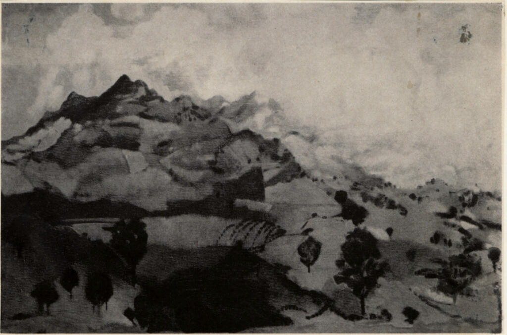 Anonimo , Davies, Arthur B. - sec. XX - Montagne umbre , fronte