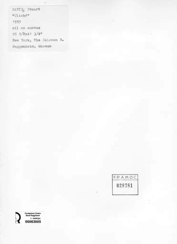 Anonimo , Davis, Stuart - sec. XX - Clich&eacute; , retro