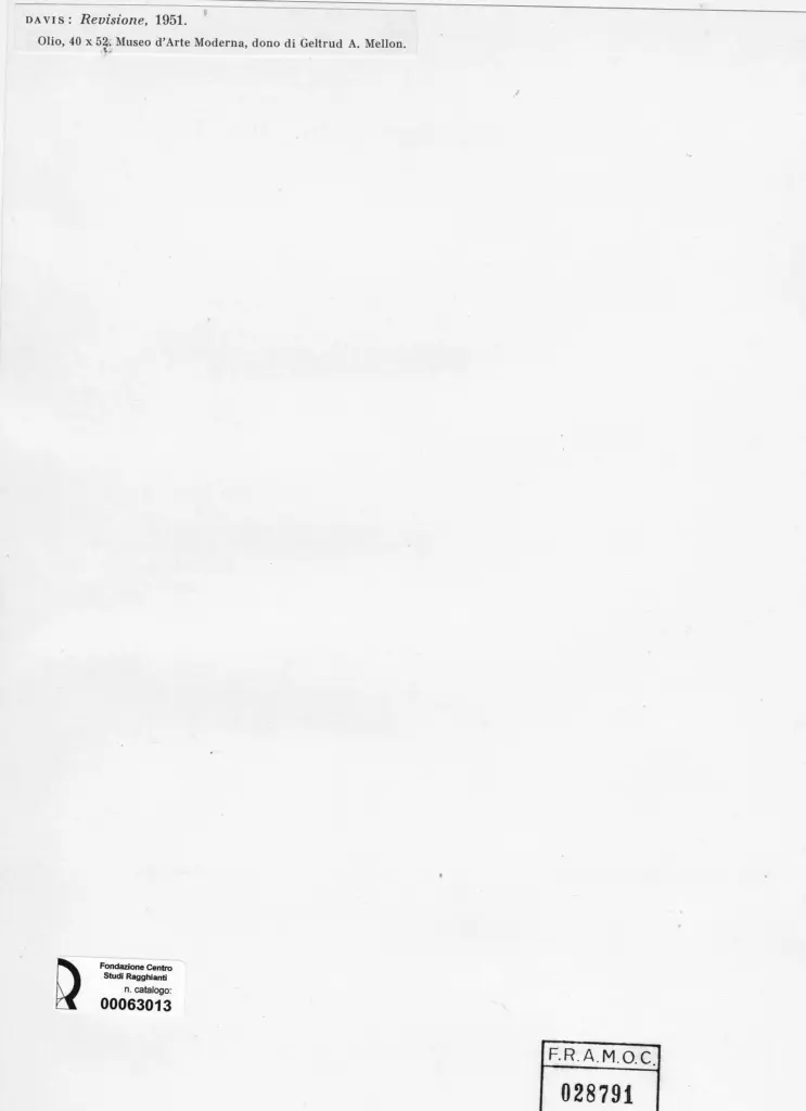 Anonimo , Davis, Stuart - sec. XX - Revisione , retro