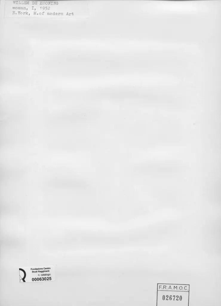 Anonimo , De Kooning, Willem - sec. XX - Woman, I , retro