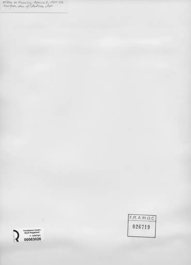 Anonimo , De Kooning, Willem - sec. XX - Donna I , retro