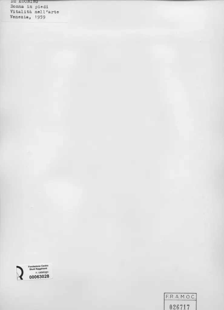 Anonimo , De Kooning, Willem - sec. XX - Donna in piedi , retro