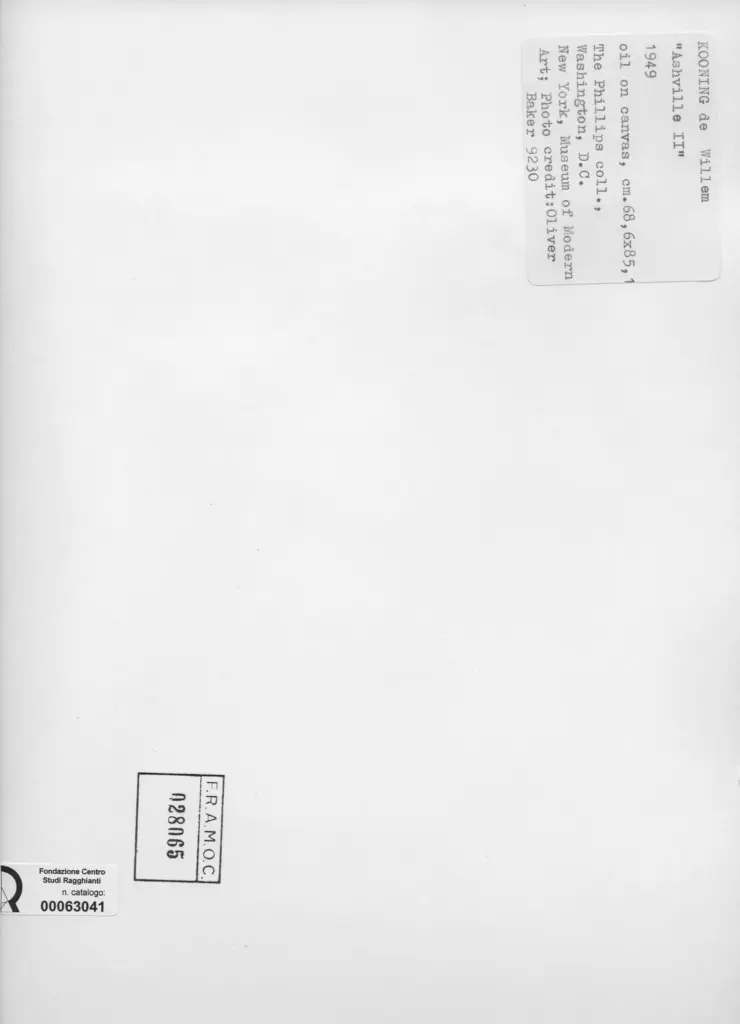 Baker, Oliver , De Kooning, Willem - sec. XX - Ashville II , retro