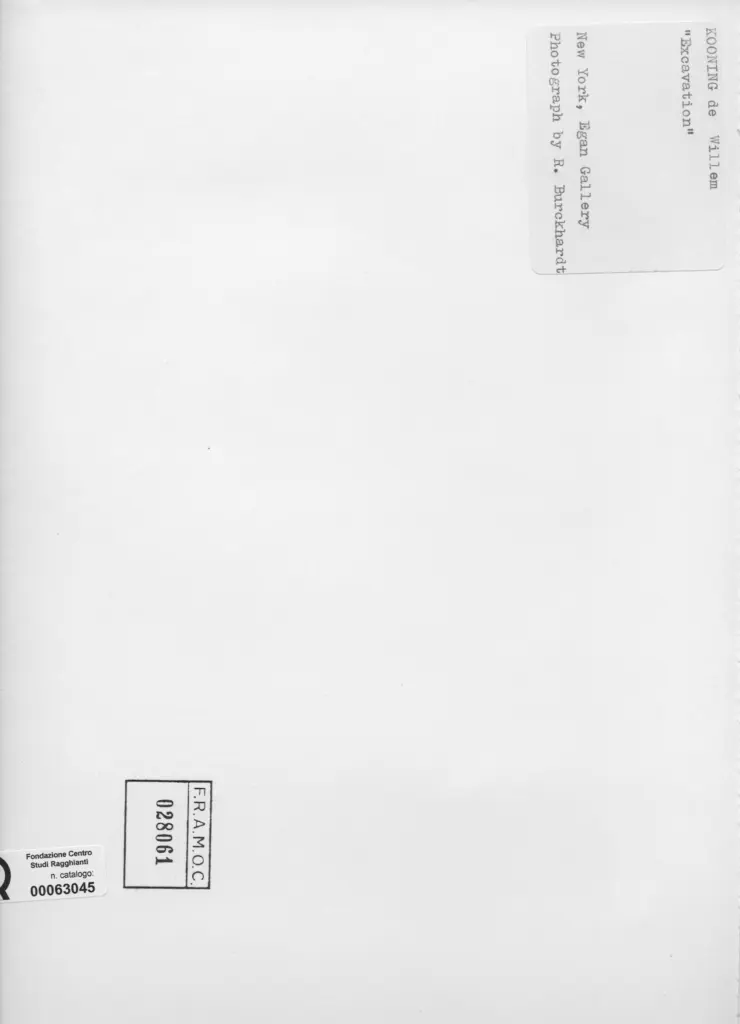 Burckhardt, R. , De Kooning, Willem - sec. XX - Excavation , retro