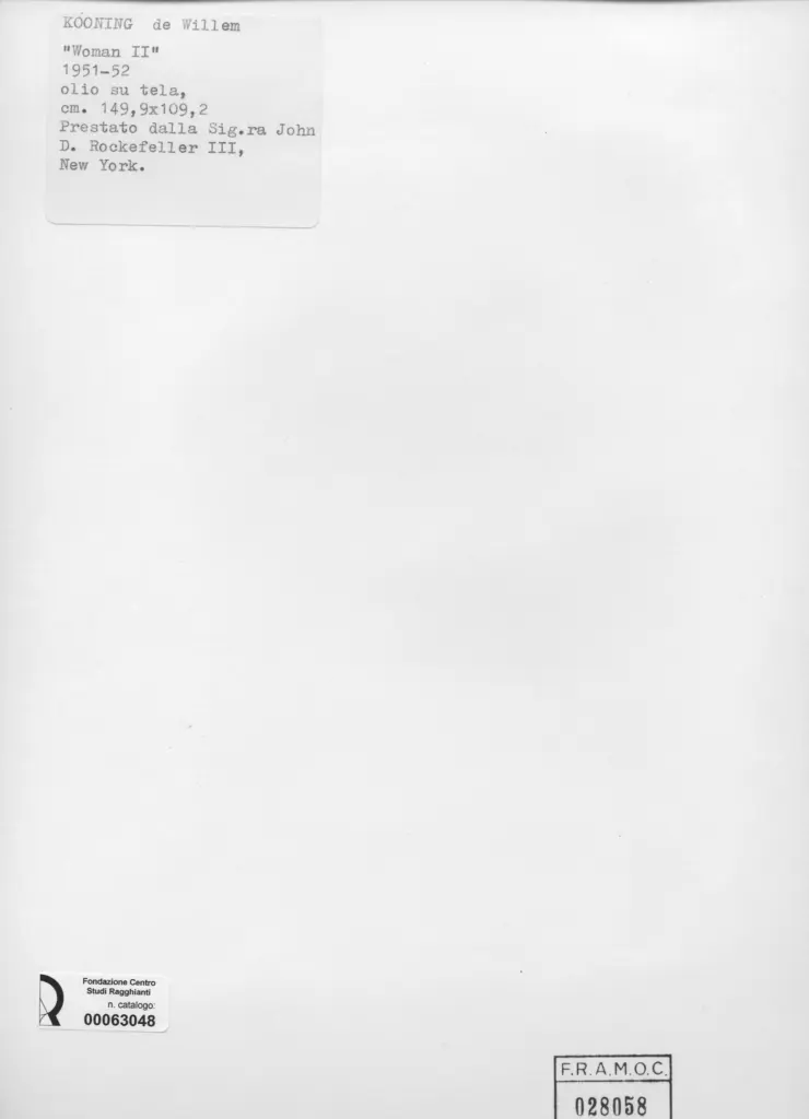 Anonimo , De Kooning, Willem - sec. XX - Woman II , retro