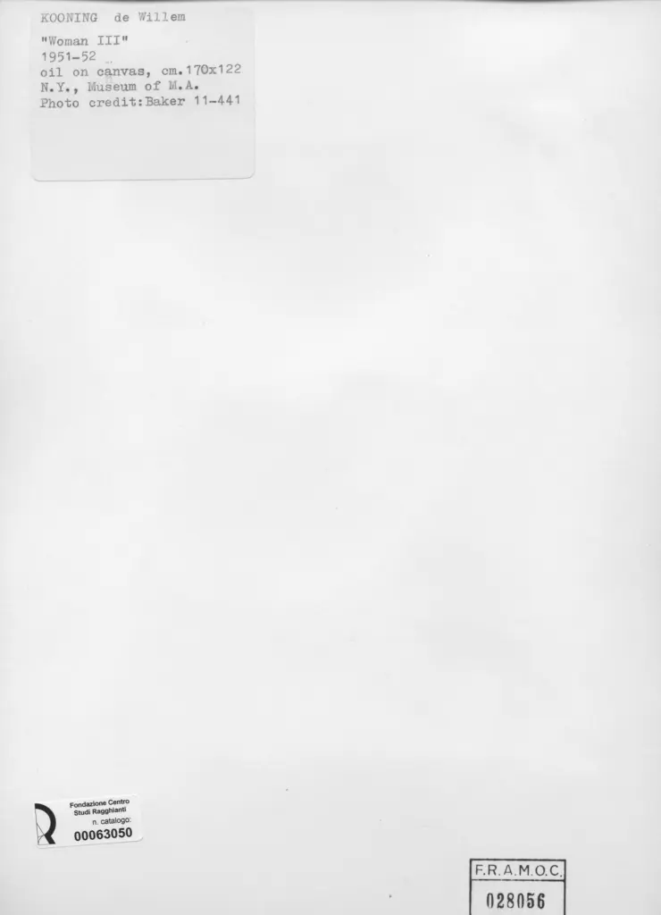 Baker, Oliver , De Kooning, Willem - sec. XX - Woman III , retro