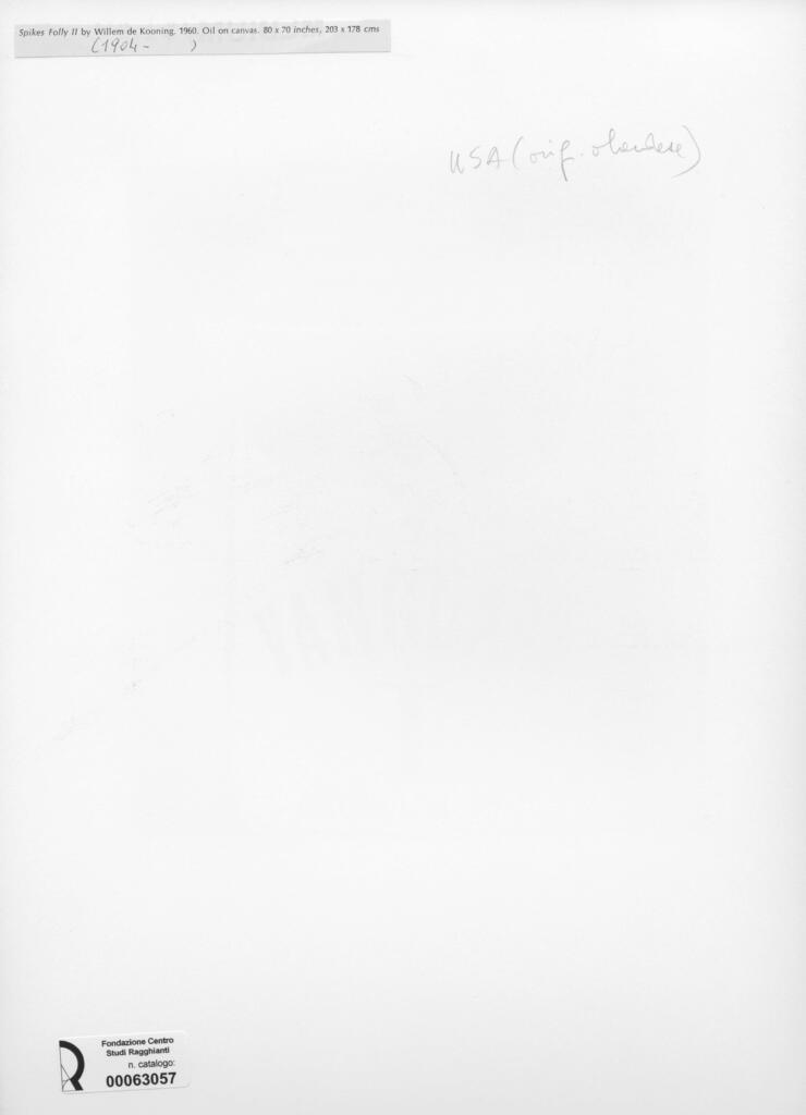Anonimo , De Kooning, Willem - sec. XX - , retro
