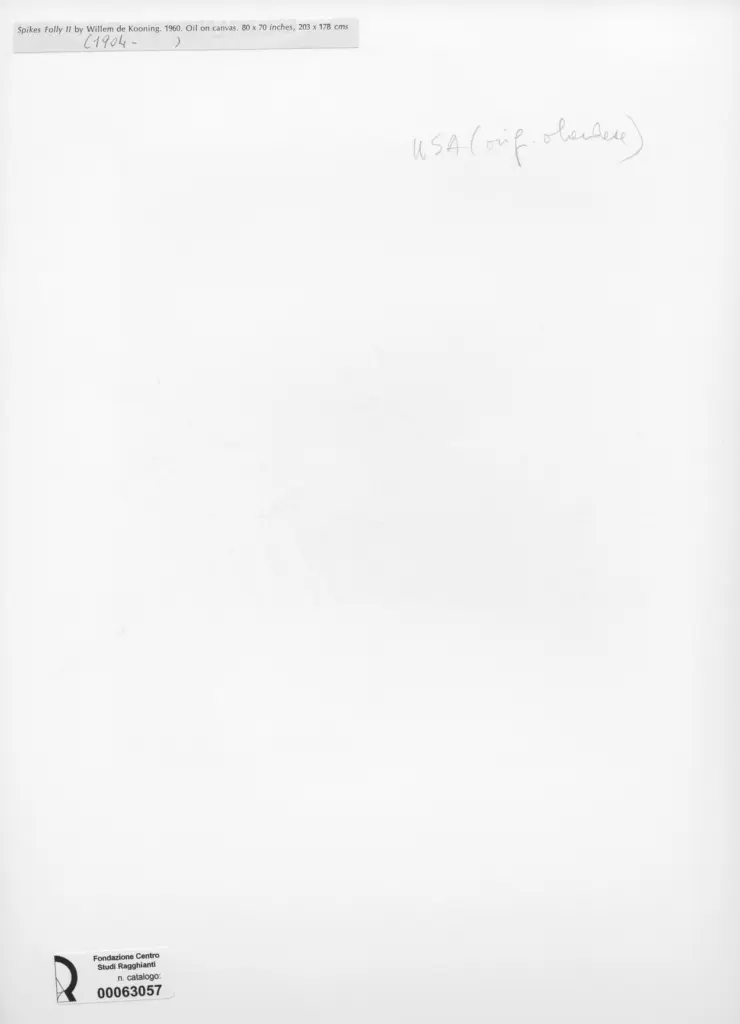 Anonimo, Anonimo , De Kooning, Willem - sec. XX - , retro