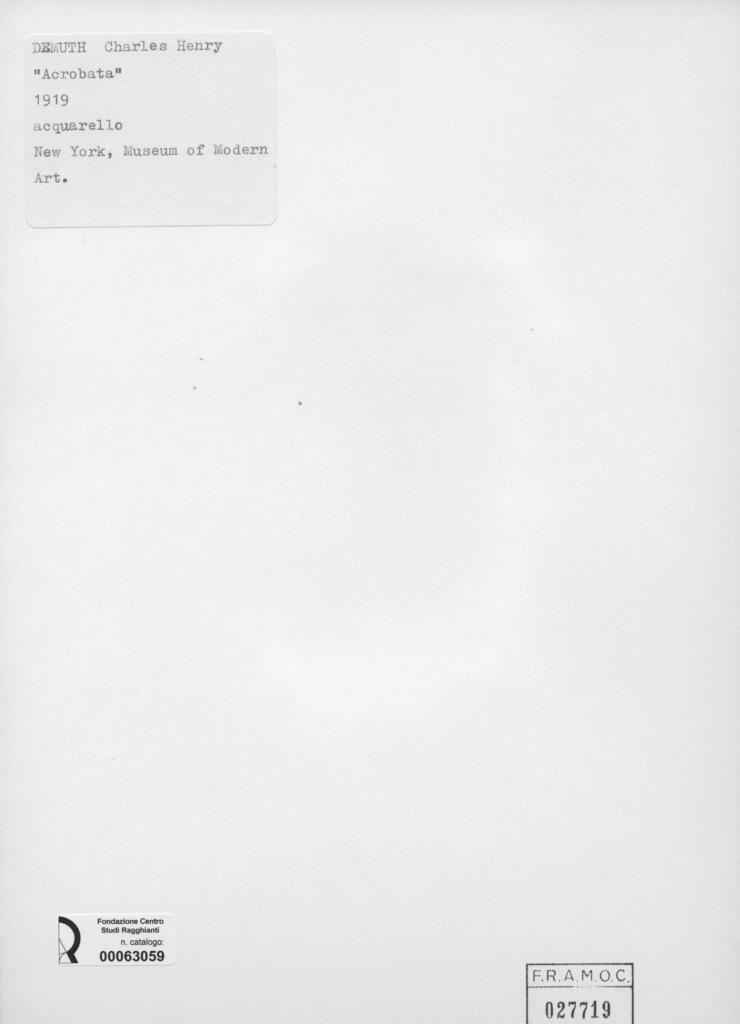 Anonimo , Demuth, Charles Henry - sec. XX - Acrobata , retro