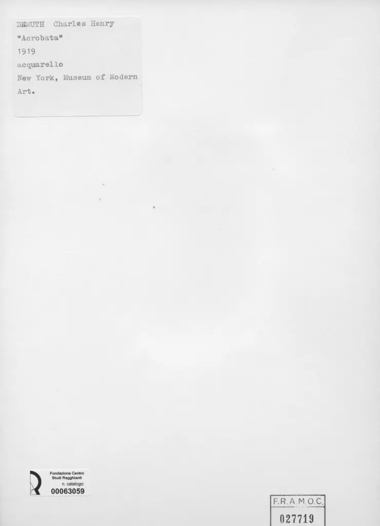 Anonimo , Demuth, Charles Henry - sec. XX - Acrobata , retro