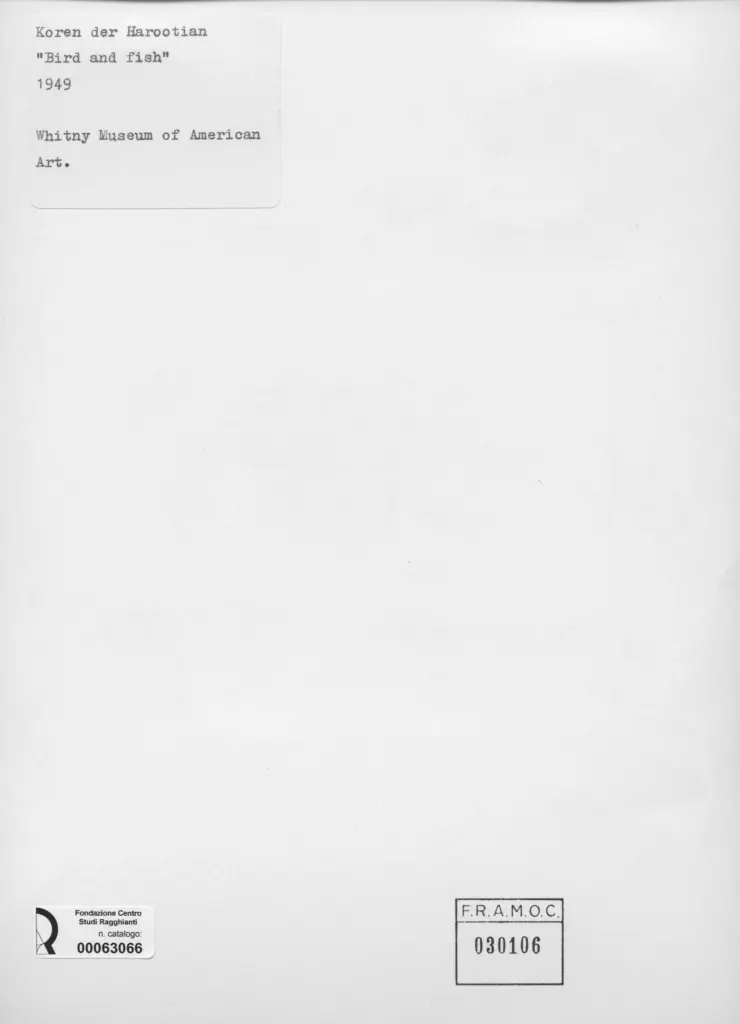 Anonimo , Der Harootian, Koren - sec. XX - Bird and fish , retro