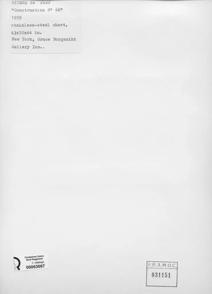 Anonimo , De Rivera, Jos&eacute; - sec. XX - Construction N. 66 , retro