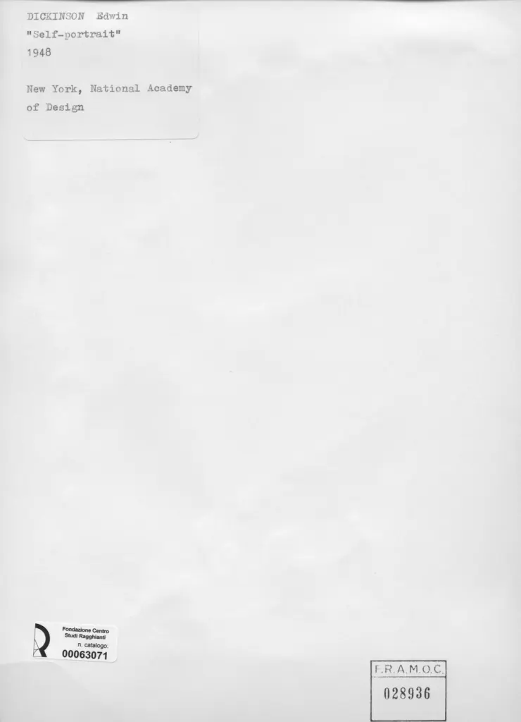 Anonimo , Dickinson, Edwin - sec. XX - Self - portrait , retro