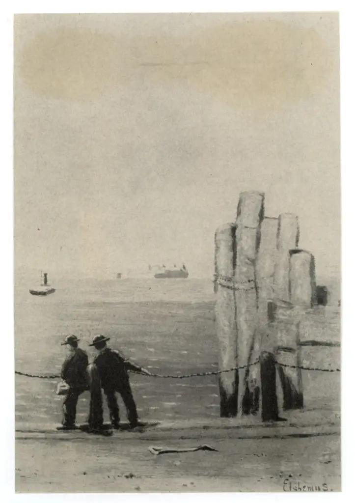 Eilshemius, Louis , Dock with Figures