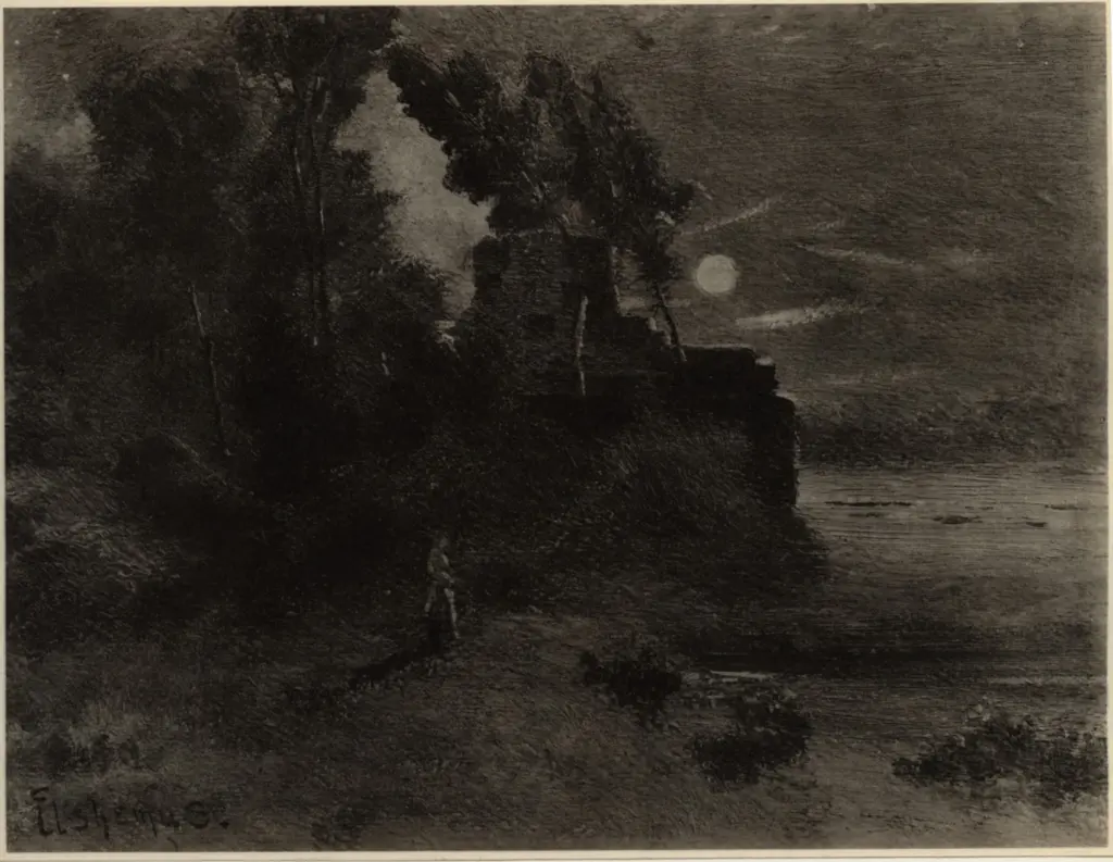Anonimo , Eilshemius - sec. XX - Ruins in the Moonlight , fronte